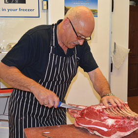 The butcher’s counter at Lewis’s Farm Shop in Wrexham